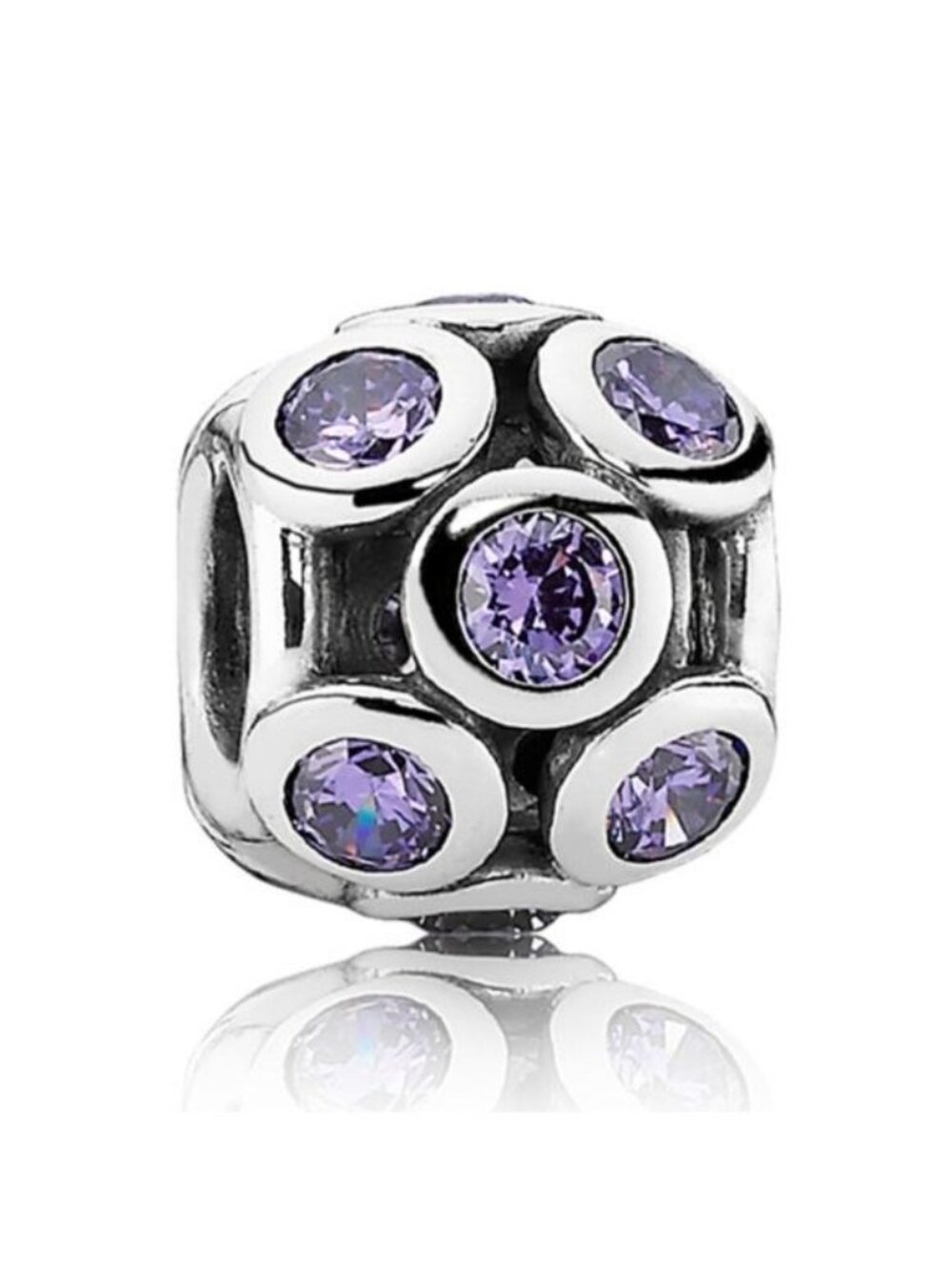 Pandora Sterling Silver Whimsical Lights Bead w/ Purple Zirconia - 791153ACZS